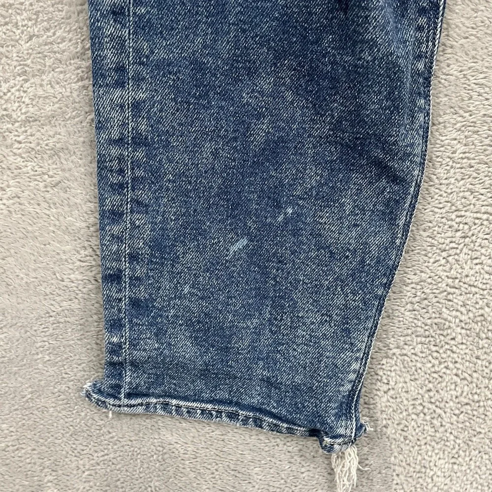 American Eagle Jeans Womens 8 Blue Mom Stretch High Rise Distressed Denim Skater